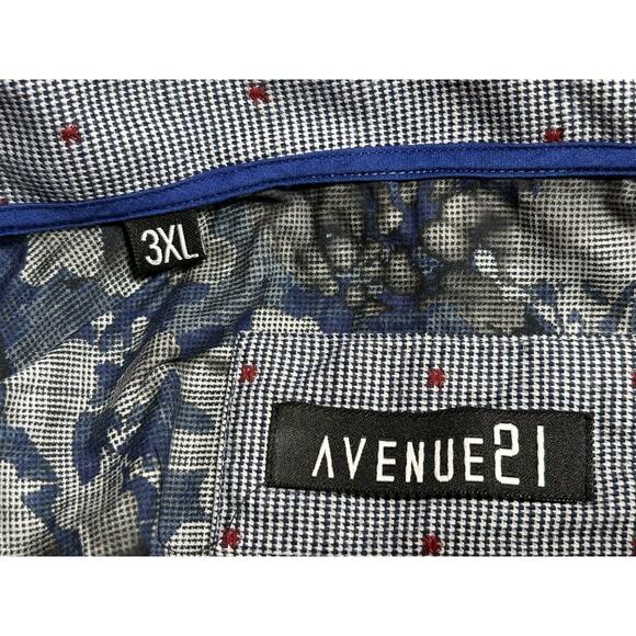Avenue 21 Button Down Shirt Floral Print Mens Sz 3XL Blue 100% Cotton - Picture 3 of 7